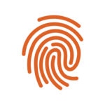 Orange Fingerprint Icon