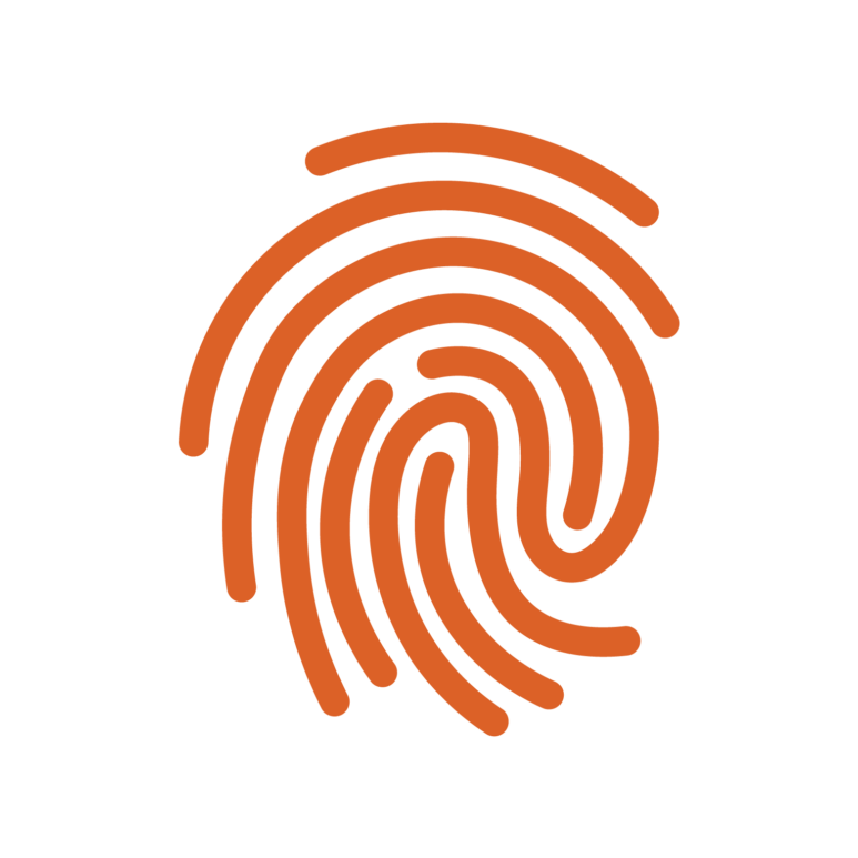 Orange Fingerprint Icon